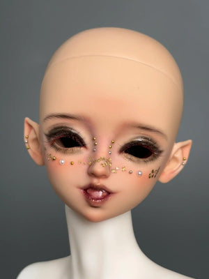 MDollSchool KiKi & Lucia 1/4 MSD BJD doll head with artistic gold glitter faceup
