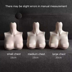 Three MDollSchool G01 BJD doll chest add-ons in small (18cm), medium (19cm), and large (20cm) sizes.