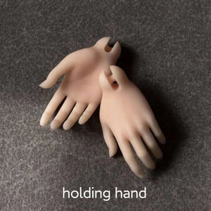 Pair of skin-toned resin holding hand add-ons for MDollSchool MSD 1/4 BJD dolls