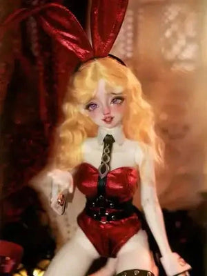 MDollSchool KiKi & Lucia 1/4 MSD BJD doll with blonde hair and red outfit