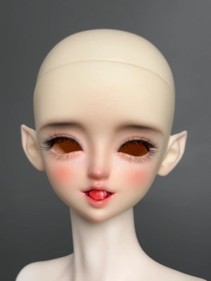 MDollSchool KiKi & Lucia 1/4 MSD BJD doll head with faceup, brown eyes and pointed elf ears