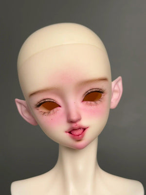 MDollSchool KiKi & Lucia 1/4 MSD BJD doll head with detailed pink faceup and amber eyes