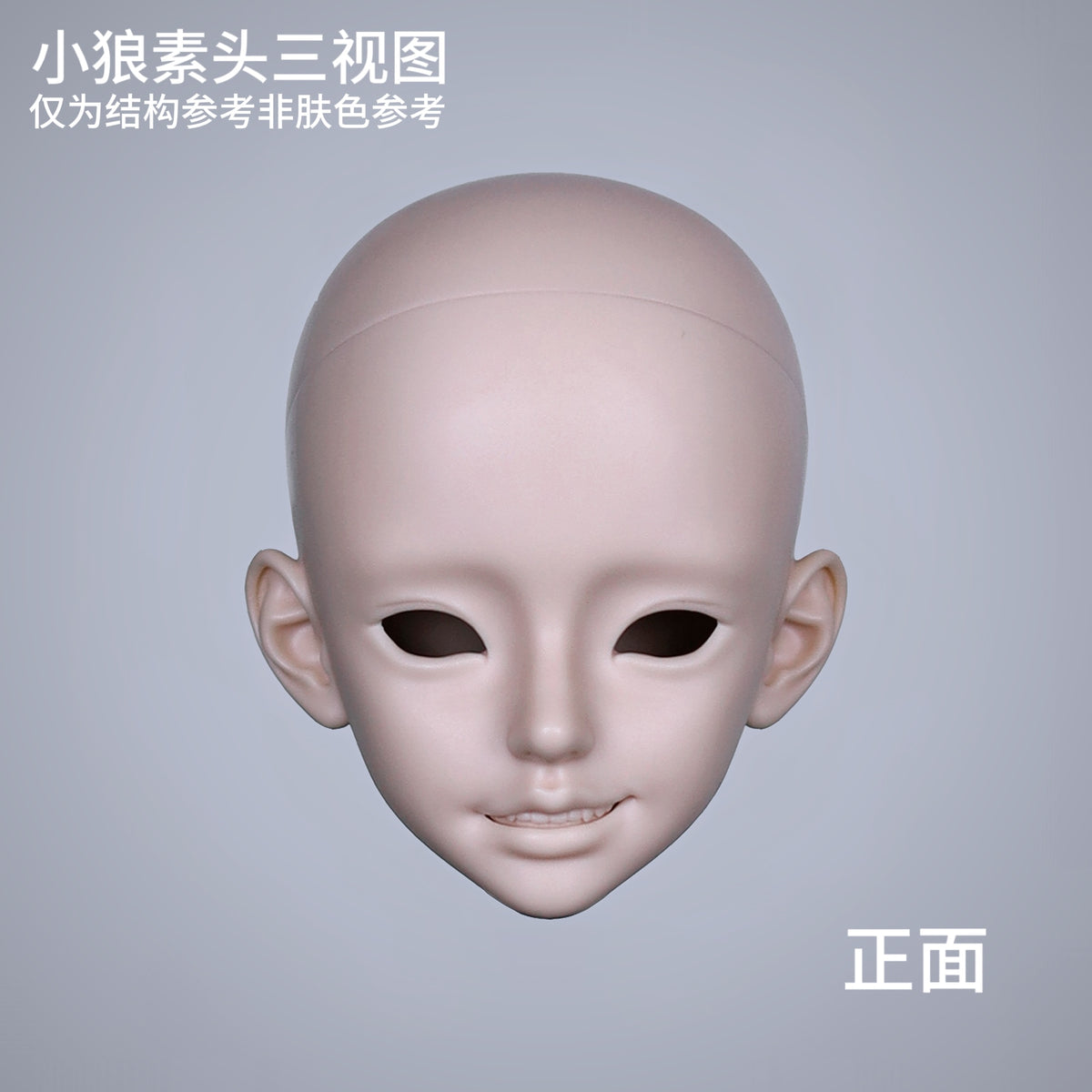 Front view of a Little Wolf MSD 1/4 BJD doll blank head by MDollSchool