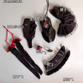 MDollSchool Kiki & Lucia black outfit set for MSD 1/4 BJD doll featuring multiple pieces.
