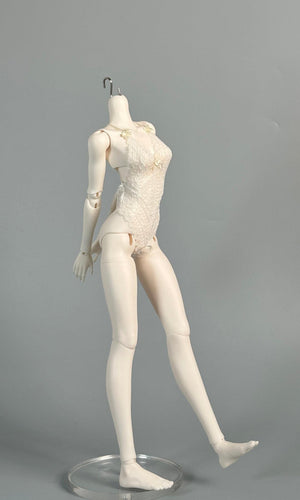 MDollSchool G02 1/4 scale BJD female doll body wearing white lace lingerie