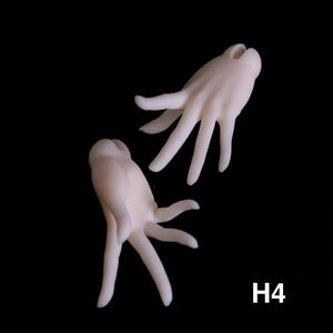 Pair of white resin interchangeable hands for MDollSchool G02 Female MSD 1/4 BJD doll.
