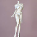 CocoDoll White Choco 1/4 scale PVC BJD doll body wearing a white lace lingerie set