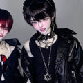 MDollSchool Bao BJD head MSD 1/4 doll in gothic black leather jacket and accessories