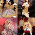 Four different styling options for the MDollSchool Lucia 1/4 MSD BJD doll.