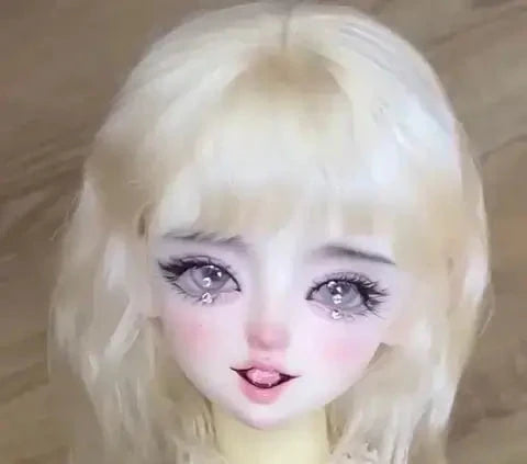 MDollSchool KiKi & Lucia 1/4 MSD BJD doll head with blonde hair and detailed faceup