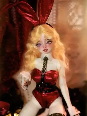 MDollSchool KiKi & Lucia 1/4 MSD BJD doll with blonde hair and red outfit